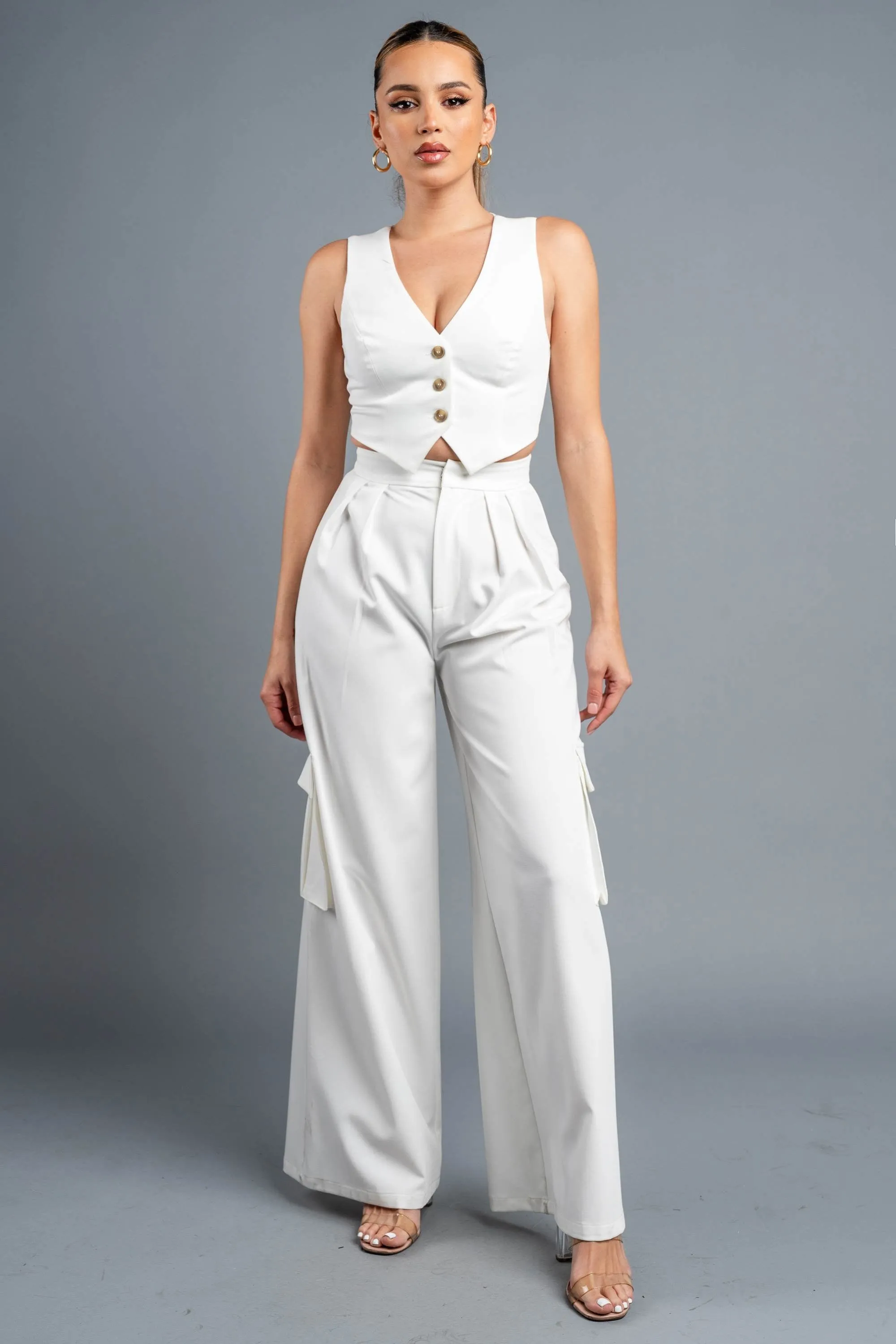 PS9414EST / HEAVY STRETCH TWILL VEST TOP & CARGO PANTS SETS sold by privy product image thumbnail 4