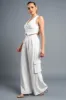 HEAVY STRETCH TWILL VEST TOP & CARGO PANTS SETS sold by privy