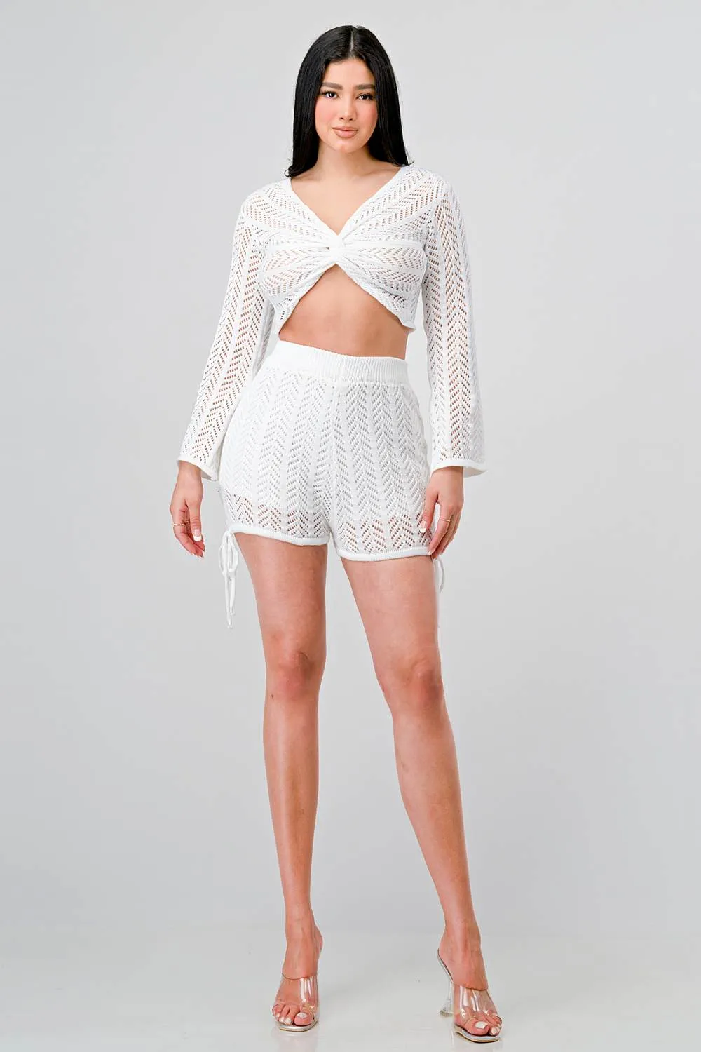 CHIC CROCHET TWIST FRONT TOP AND SHORTS SET sold by privy product image thumbnail 5