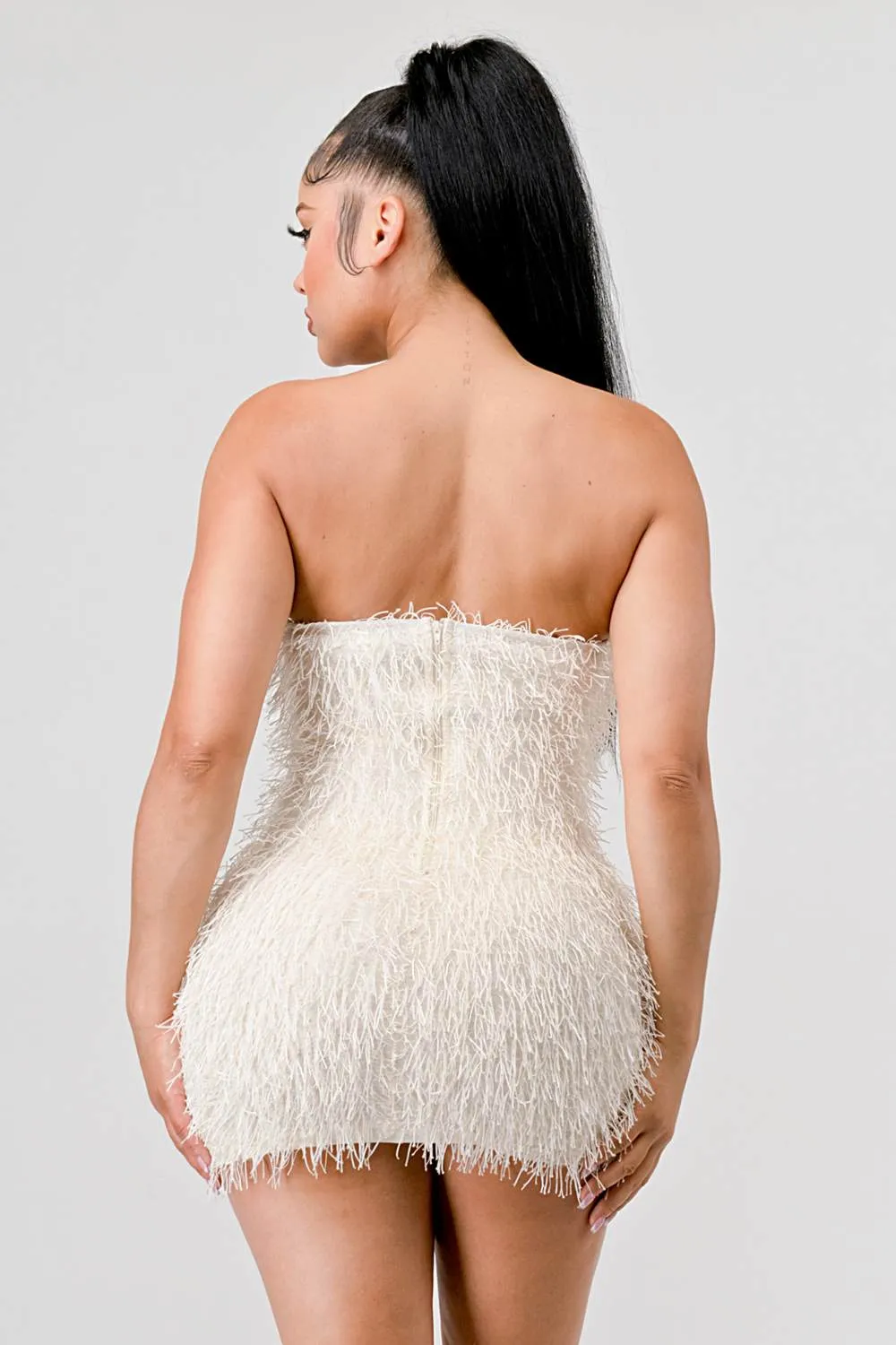 SEXY METALLIC FRINGE KNIT OFF SHOULDER TUBE DRESS sold by privy product image thumbnail 4