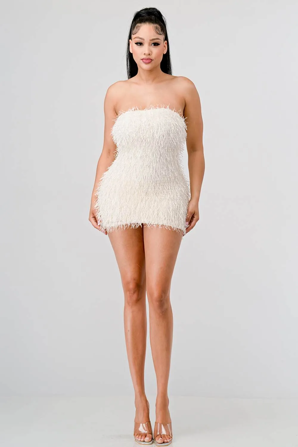 SEXY METALLIC FRINGE KNIT OFF SHOULDER TUBE DRESS sold by privy product image thumbnail 5