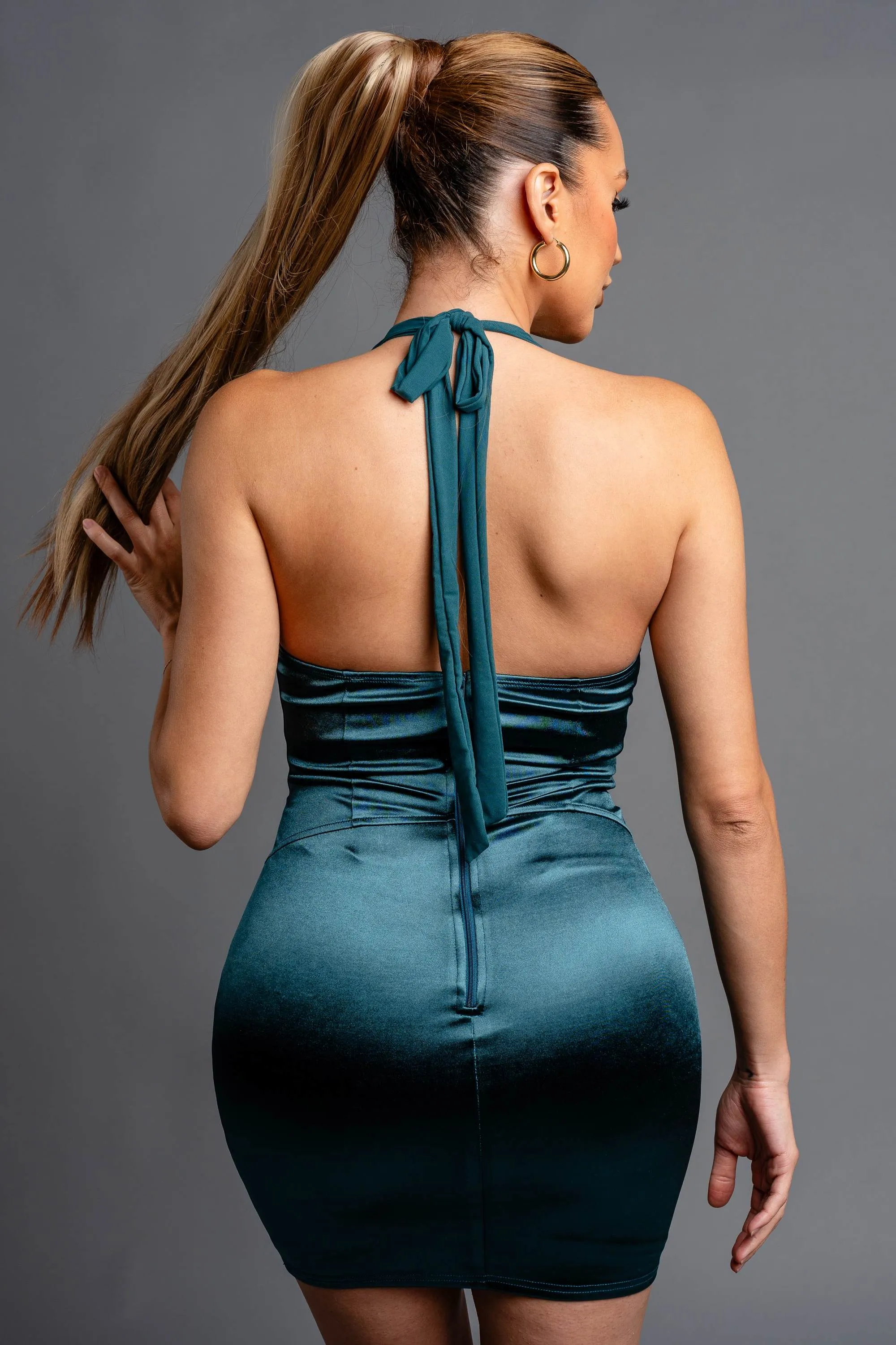 LUXE CASINO MESH HOTFIX HLATER BACKLESS MINI DRESS sold by privy product image thumbnail 4