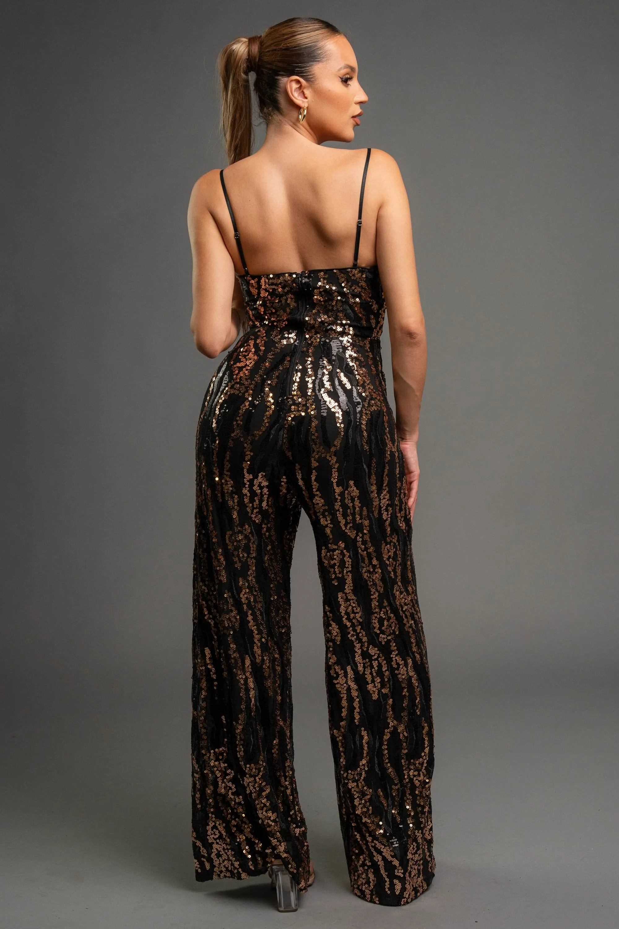 LUXE WAVE SEQUINS SWEETHEART SLEEVELESS JUMPSUIT sold by privy product image thumbnail 4