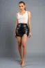 CHIC FAUX LEATHER STRETCH PU SLITTED MINI SKIRT sold by privy
