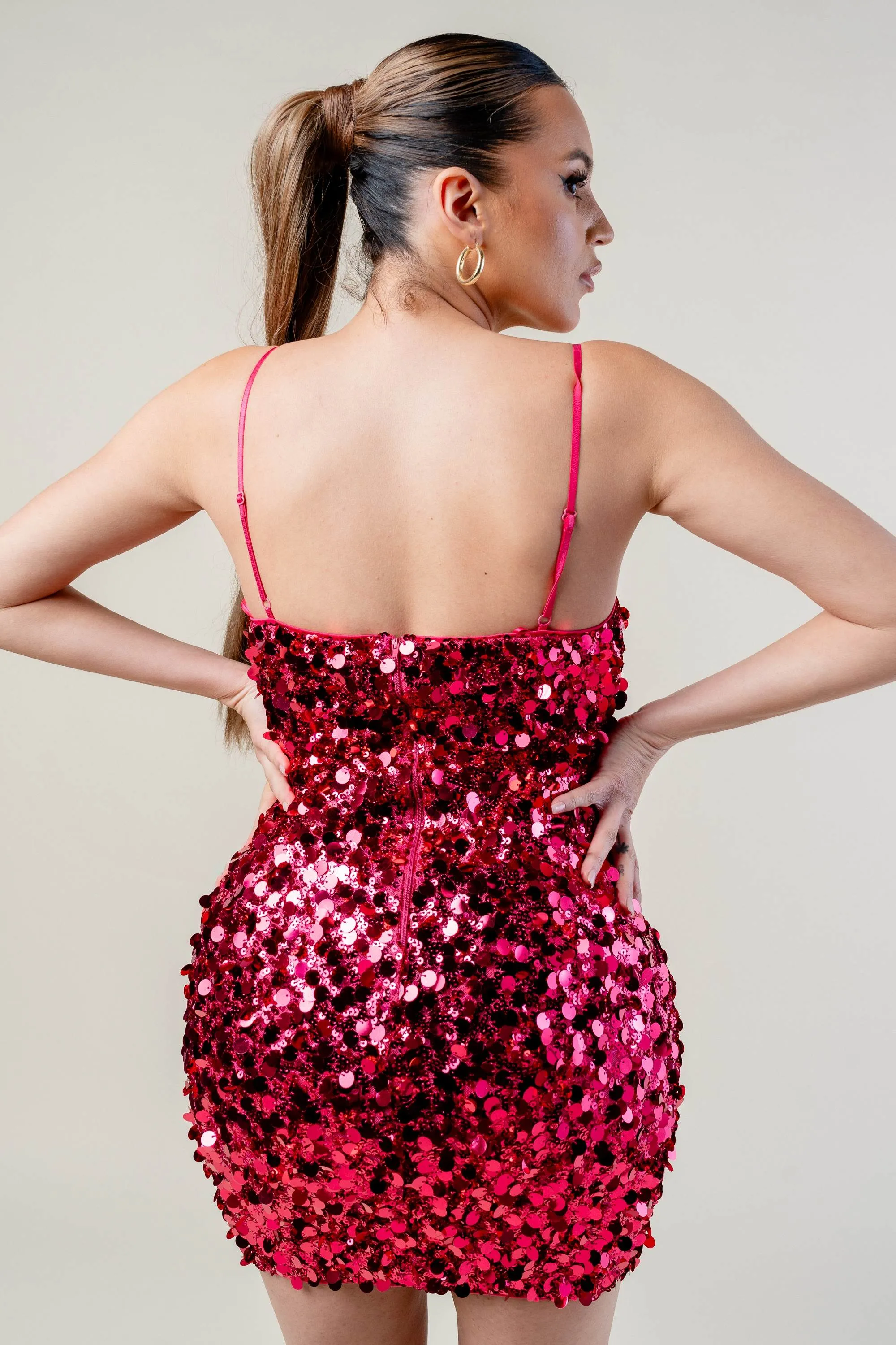 PD77543ES / GLAM MESH SEQUINS SLEEVELESS TANK MINI DRESS sold by privy product image thumbnail 4