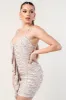 PD77353K-W / FLORAL PRINT MESH RUFFLED DRAPED RUCHED MINI DRESS sold by privy