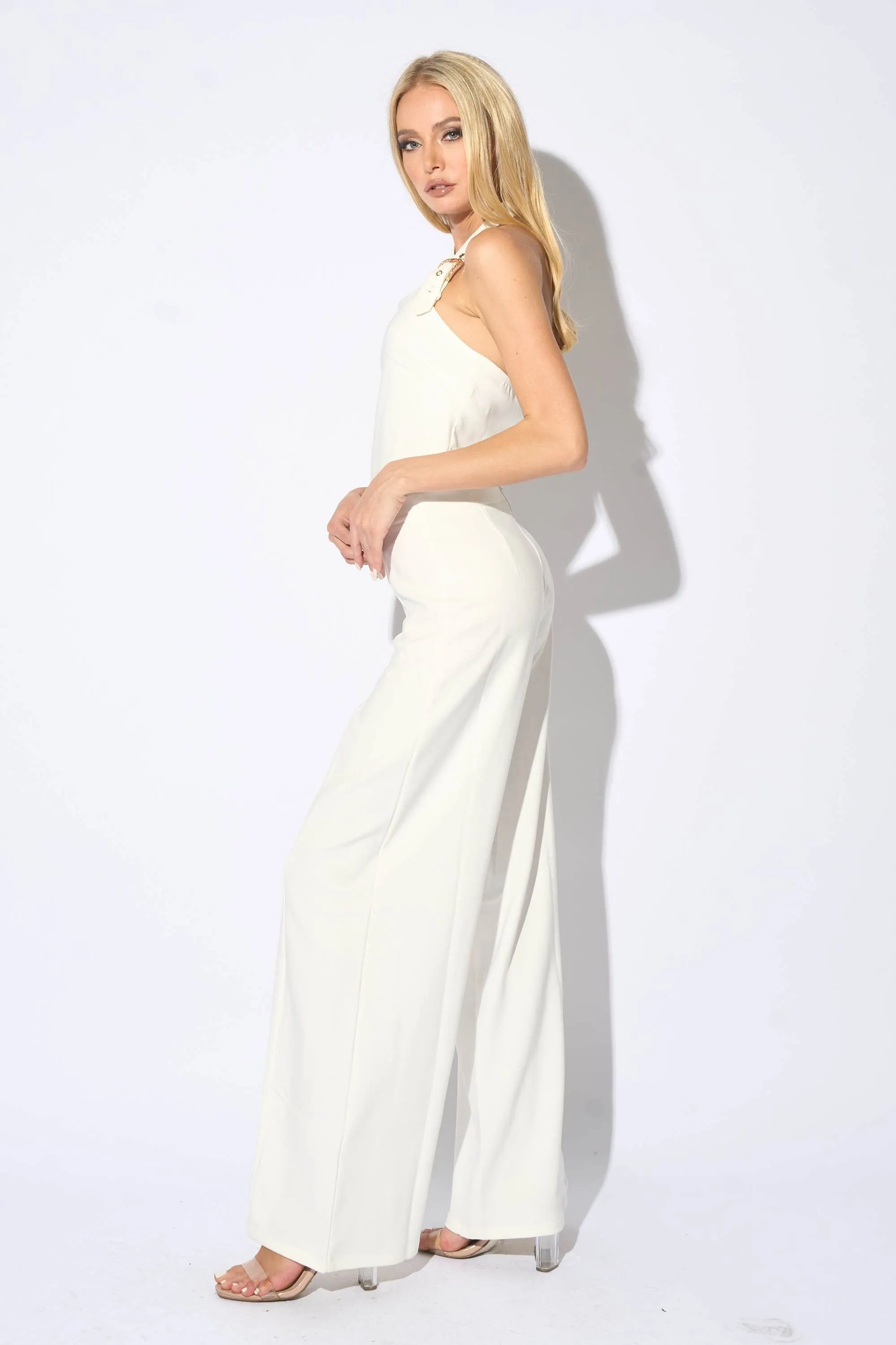 CHIC UNBALANCE CROPPED TOP & WIDE LEGS PANTS SET sold by privy product image thumbnail 2