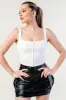 PT45181STP-W / CHIC STRETCH SQUARE NECK HOOKED WOVEN CROPPED TOP sold by privy