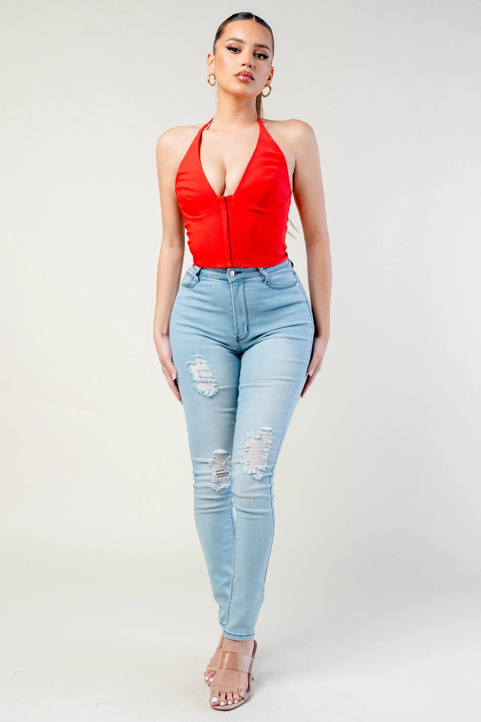 SEXY HALTER HOOKED BACKLESS BUSTIER CROPPED TOP sold by privy product image thumbnail 4