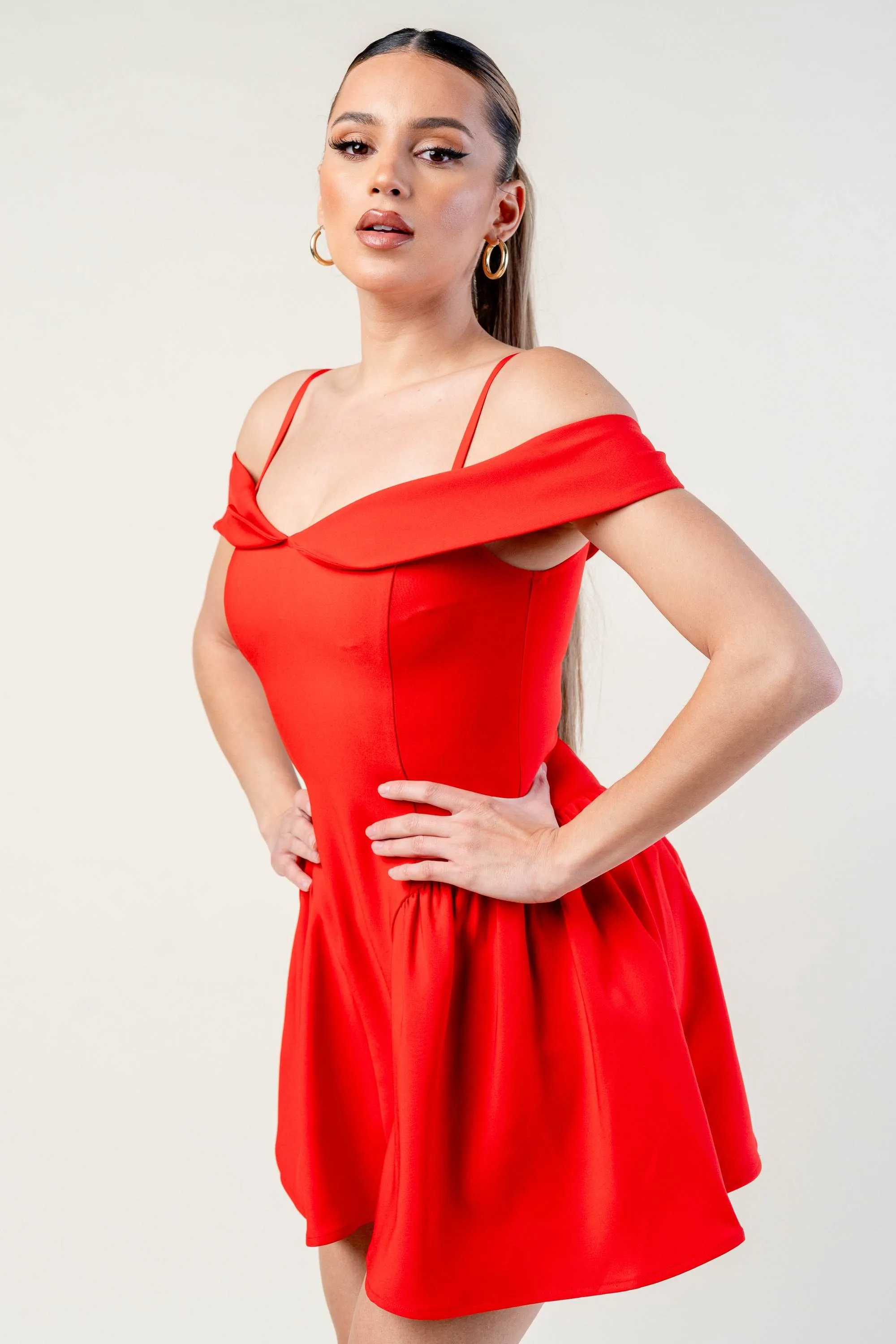 ADORABLE COLD SHOULDER SKATER MINI DRESS sold by privy product image thumbnail 3