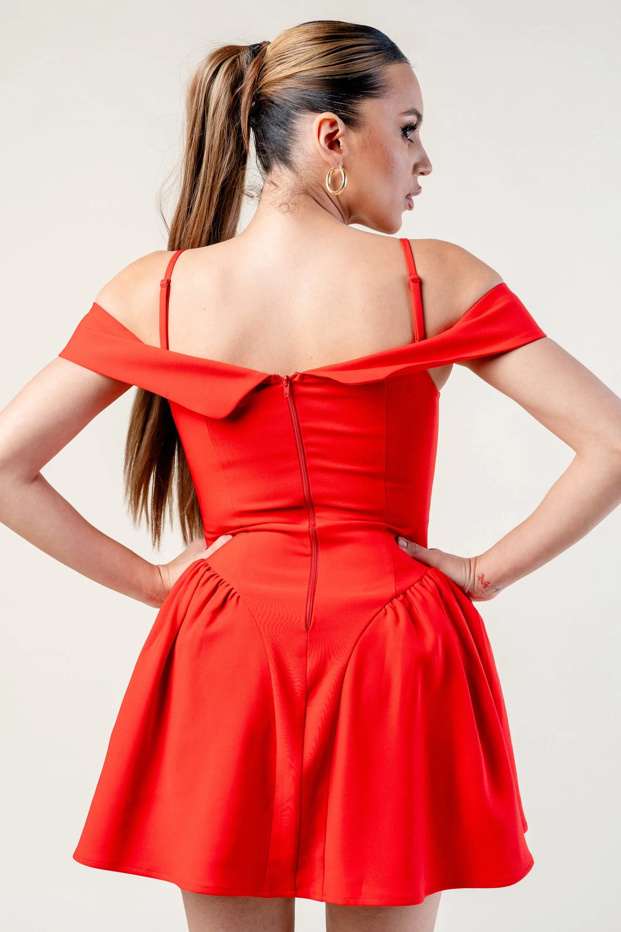 ADORABLE COLD SHOULDER SKATER MINI DRESS sold by privy product image thumbnail 4