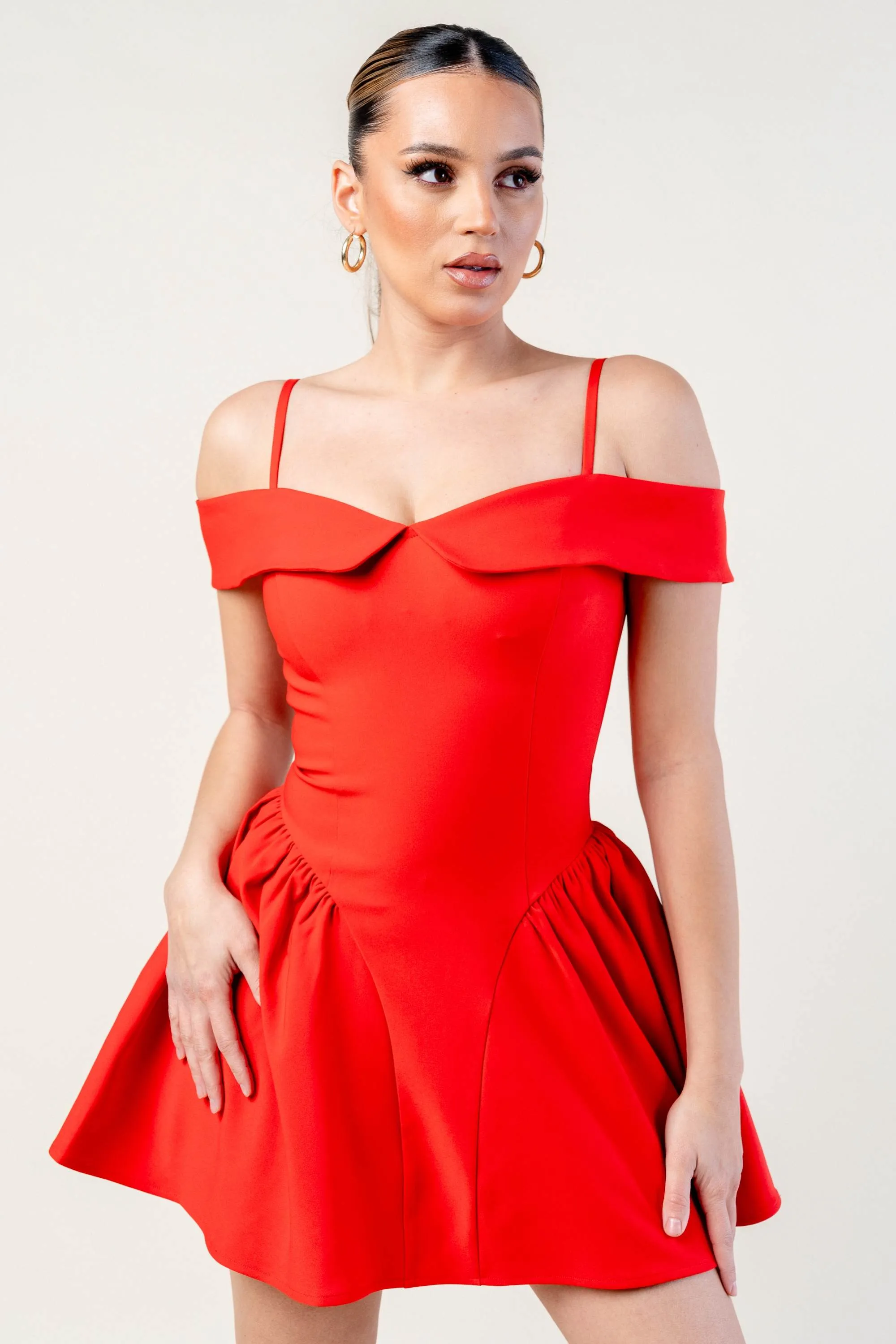 ADORABLE COLD SHOULDER SKATER MINI DRESS sold by privy product image thumbnail 2