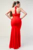 LUXE MESH MERMAID HALTER NECK MAXI DRESS sold by privy
