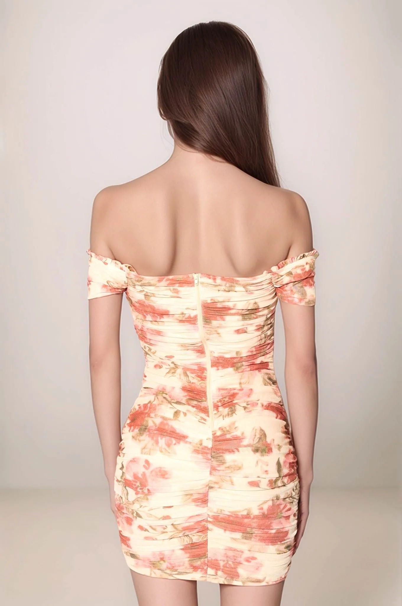 ROMANTIC FLORAL PRINT MESH OFF SHOULDER MINI DRESS sold by privy product image thumbnail 3