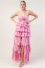 PD76598SST-W / LINEN ROSETTE HALTER SLITTED TIERED MAXI DRESS sold by privy