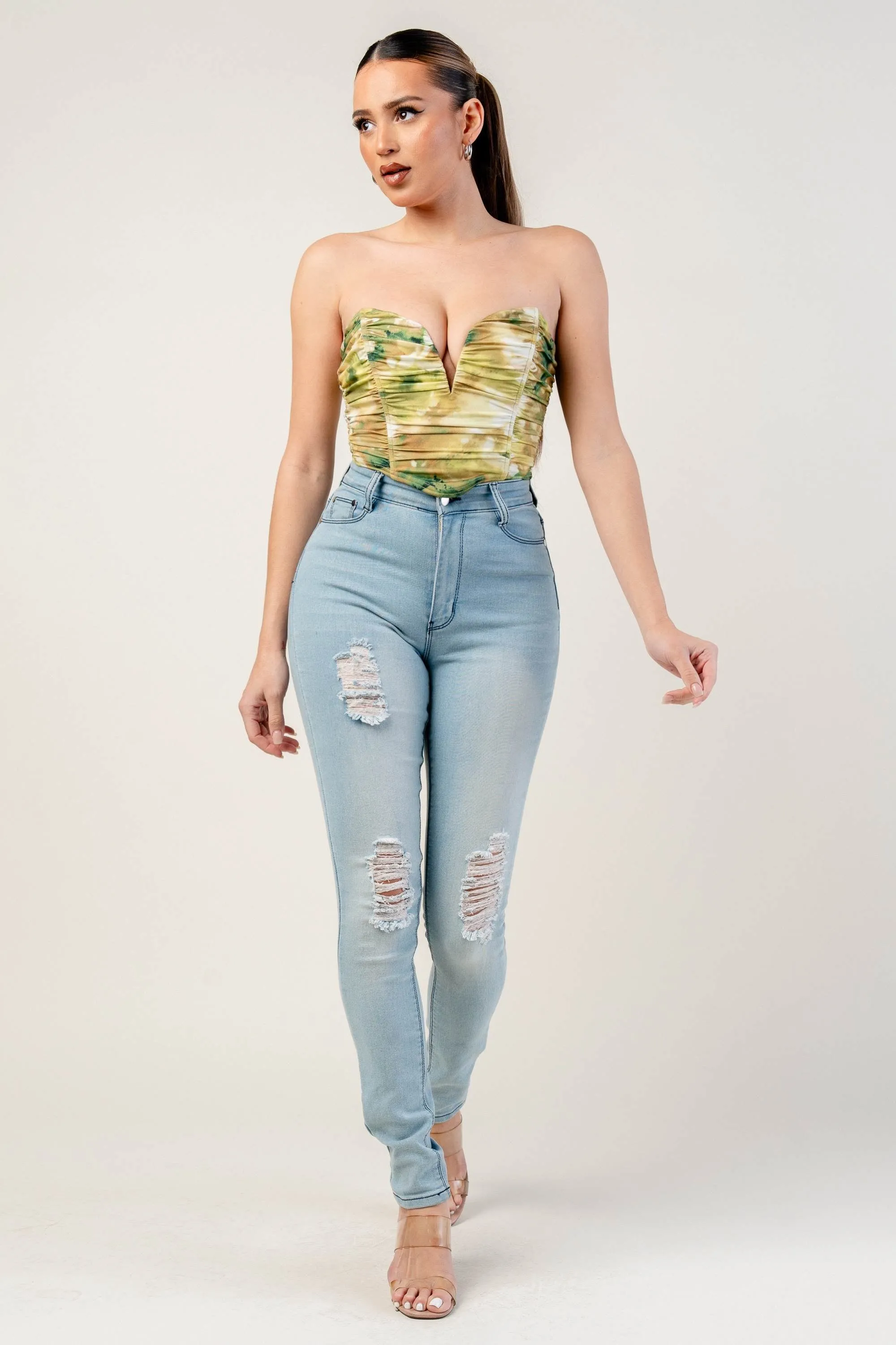 V WIRE INSERT RUCHING TUBE CROP TOP sold by privy product image thumbnail 5