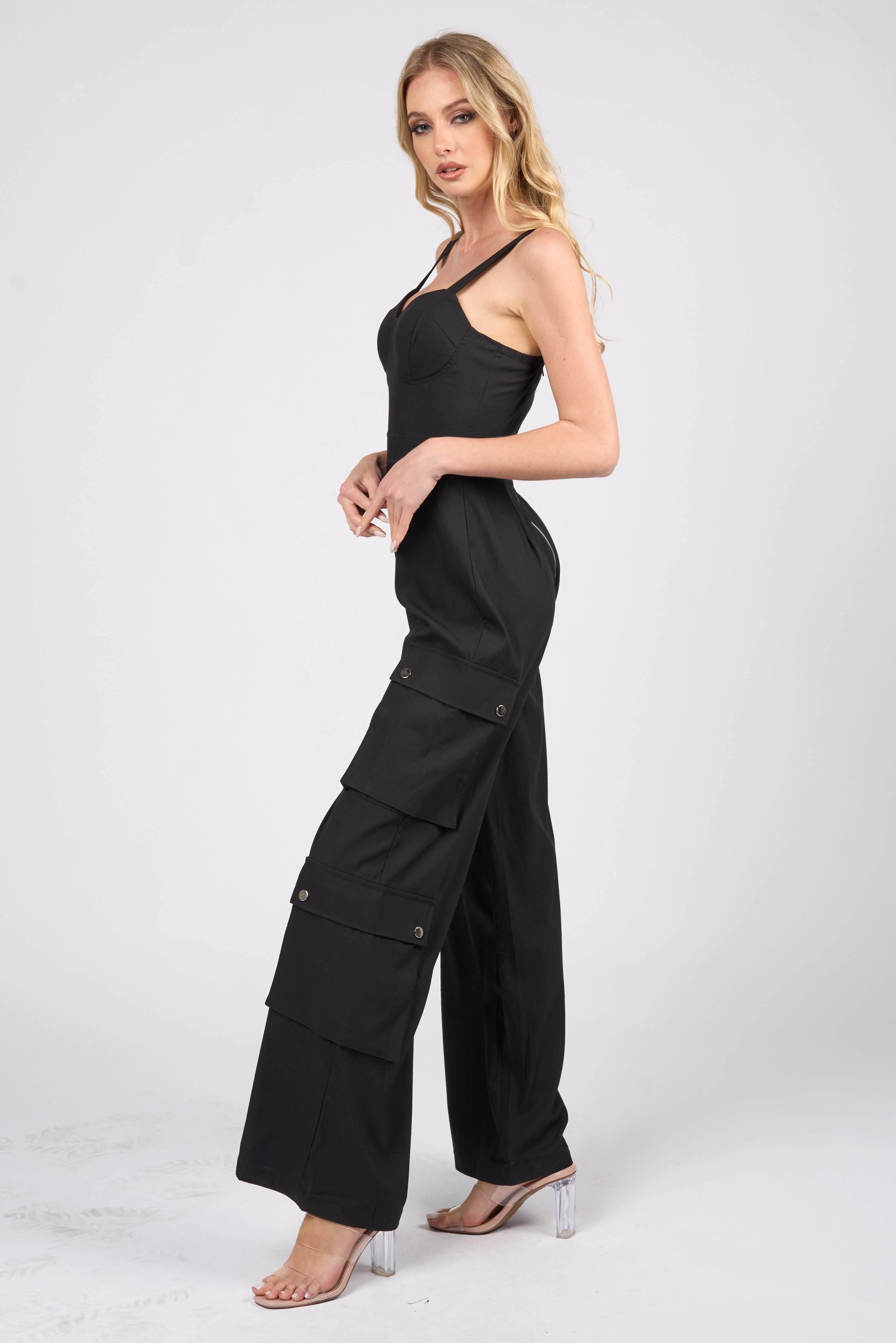 WOVEN STRETCH JUMPSUIT sold by privy product image thumbnail 3