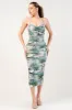 PDKS78666B / MESH PRINT MIDI DRESS sold by privy
