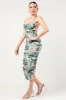 PDKS78666B / MESH PRINT MIDI DRESS sold by privy