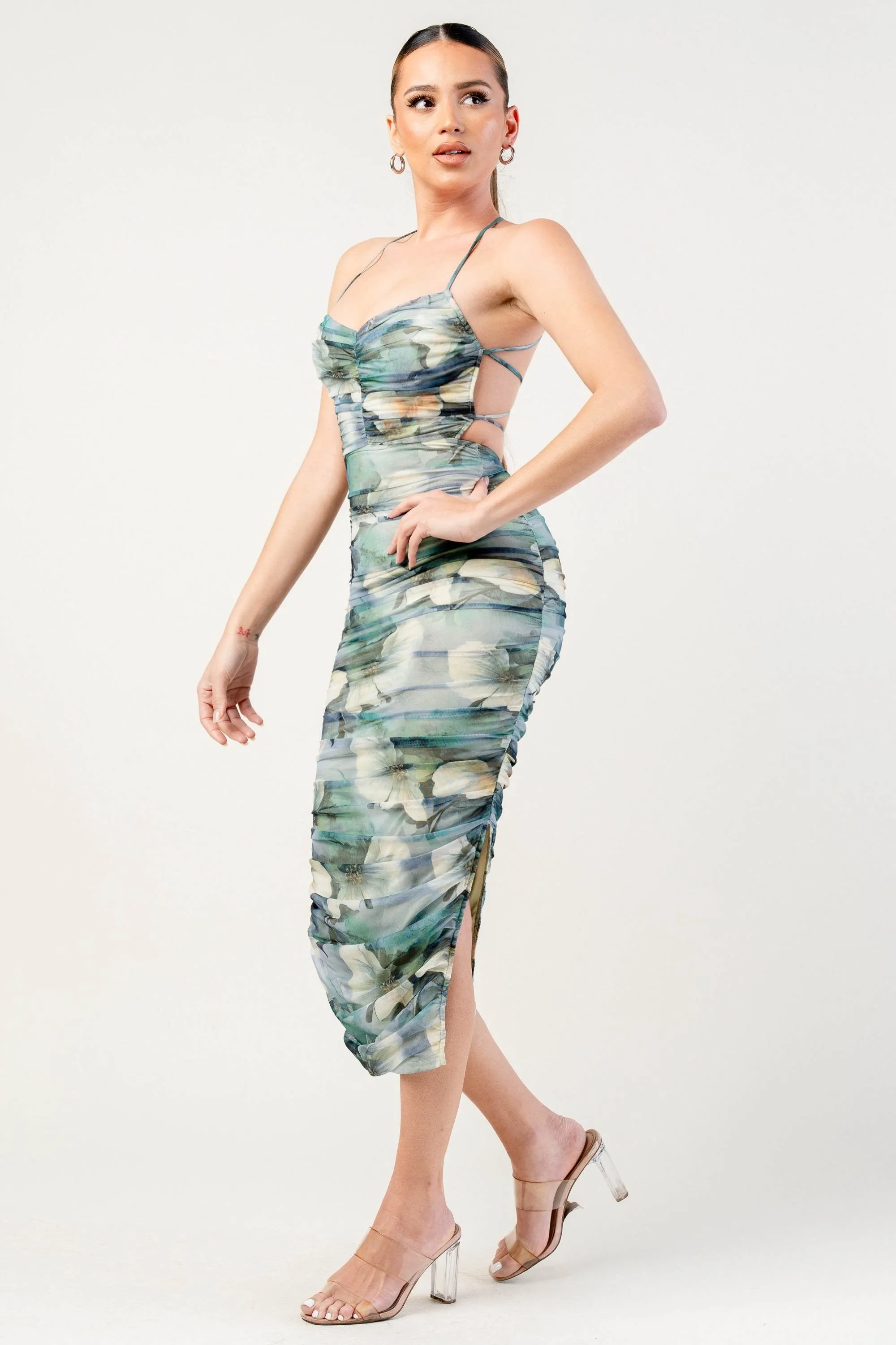PDKS78666B / MESH PRINT MIDI DRESS sold by privy product image thumbnail 2