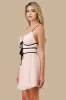 AD3986S / WOVEN PLEATS WITH CONTRAST STRAPPING MINI DRESS sold by privy