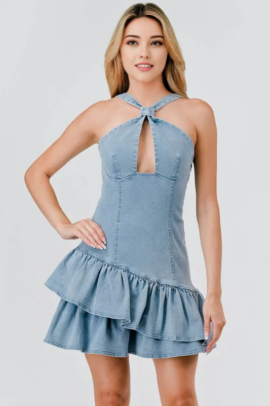 STRETCH DENIM DRESS sold by privy