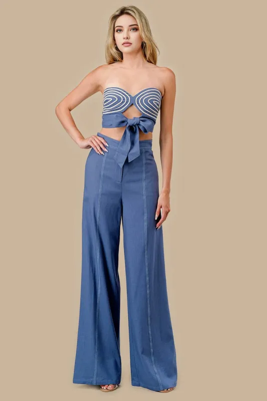 AS5129E / COTTON CODE EMBROIDERED VISCOSE LINEN SET sold by privy