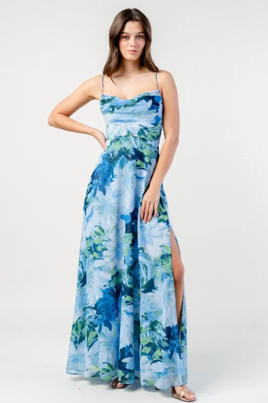 BD12055B / SILKY PEBBLE CHIFFON PRINT DRESS made by privy