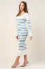 SWEATER RIB STRIPE DRESS sold by privy