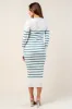 SWEATER RIB STRIPE DRESS sold by privy