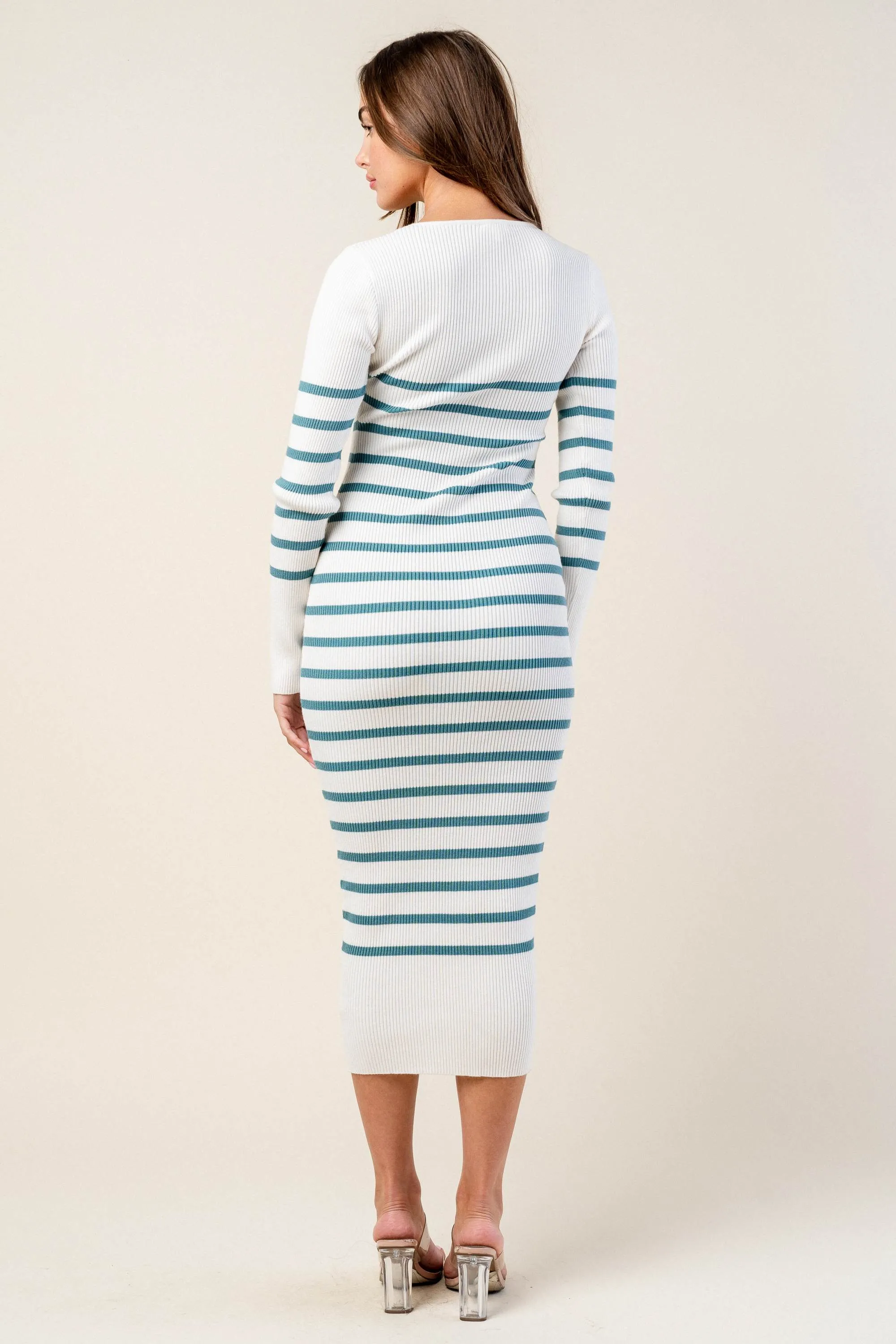 BD12562C / SWEATER RIB STRIPE DRESS sold by privy product image thumbnail 3