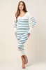 SWEATER RIB STRIPE DRESS sold by privy