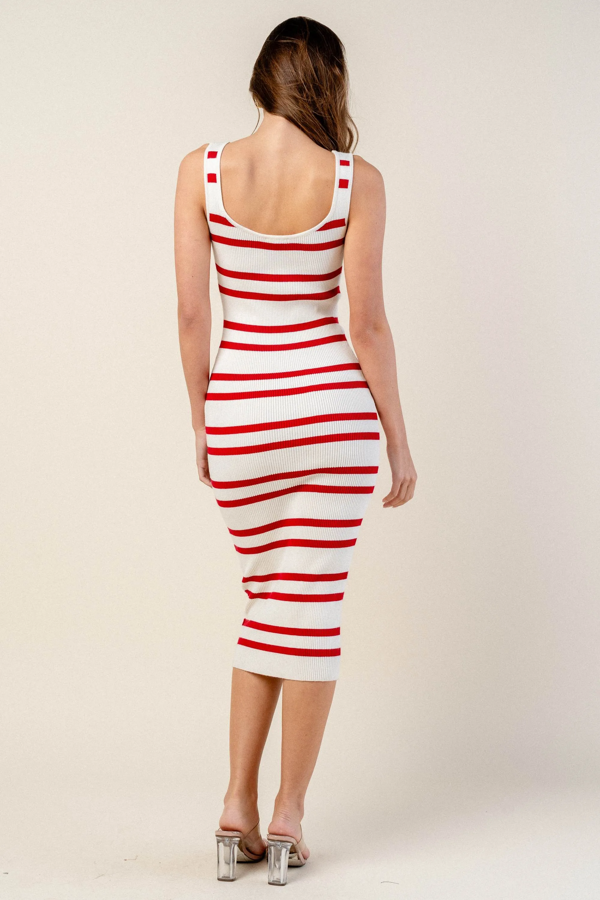 BD12110C/ STRIPE RIB SWEATER KNIT BODYCON MIDI DRESS sold by privy product image thumbnail 3