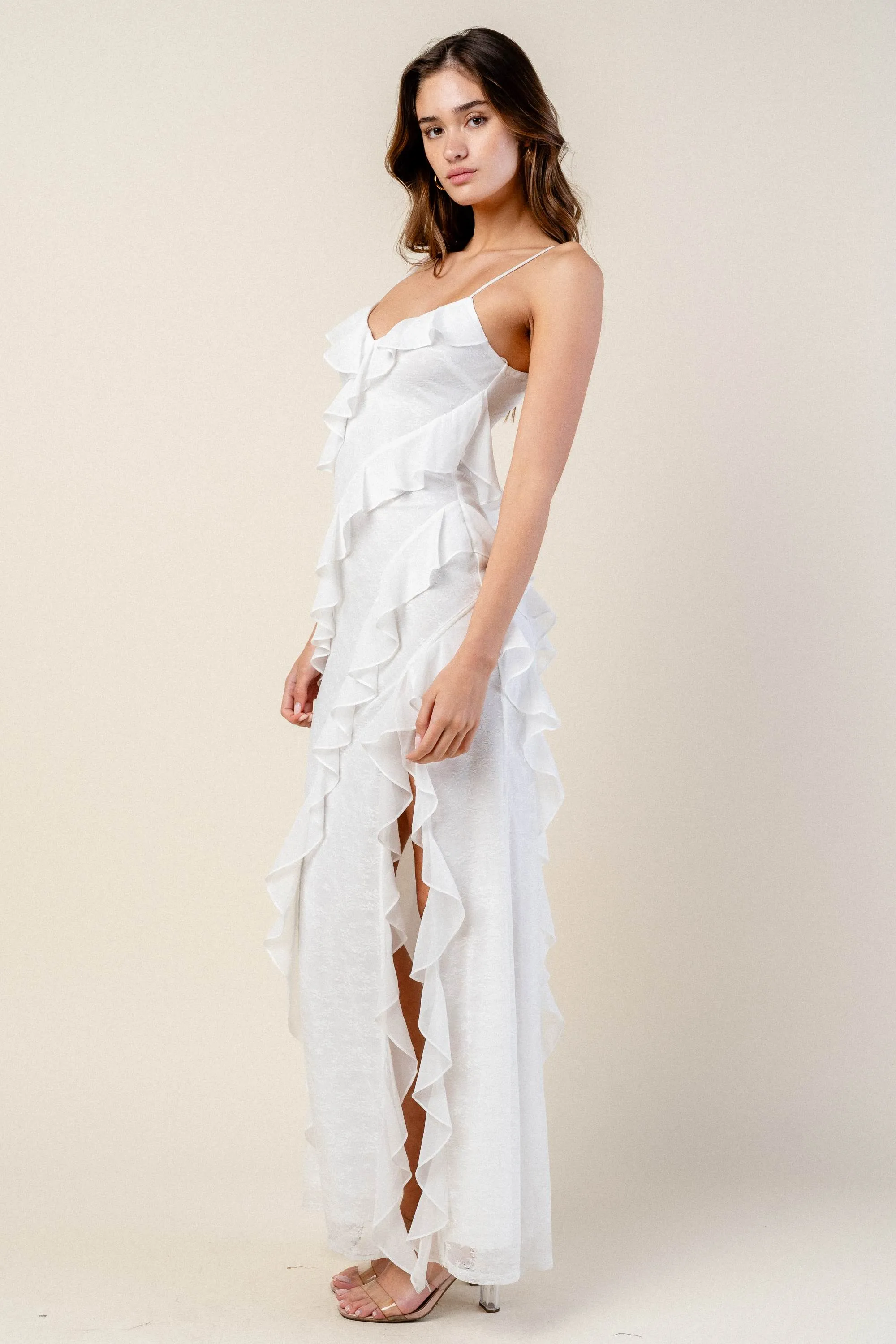 BD12681E / RUFFLE LACE MAXI DRESS sold by privy product image thumbnail 2