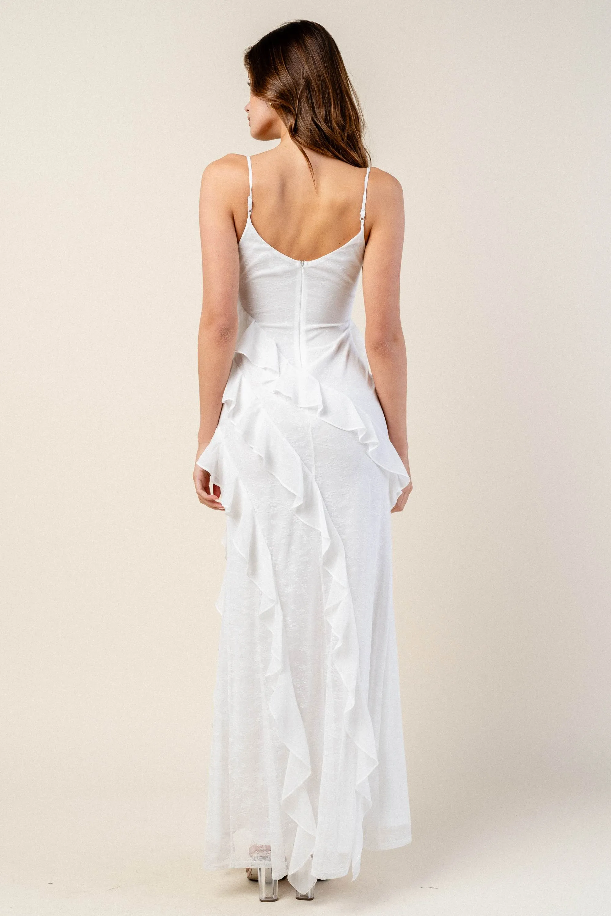 BD12681E / RUFFLE LACE MAXI DRESS sold by privy product image thumbnail 3