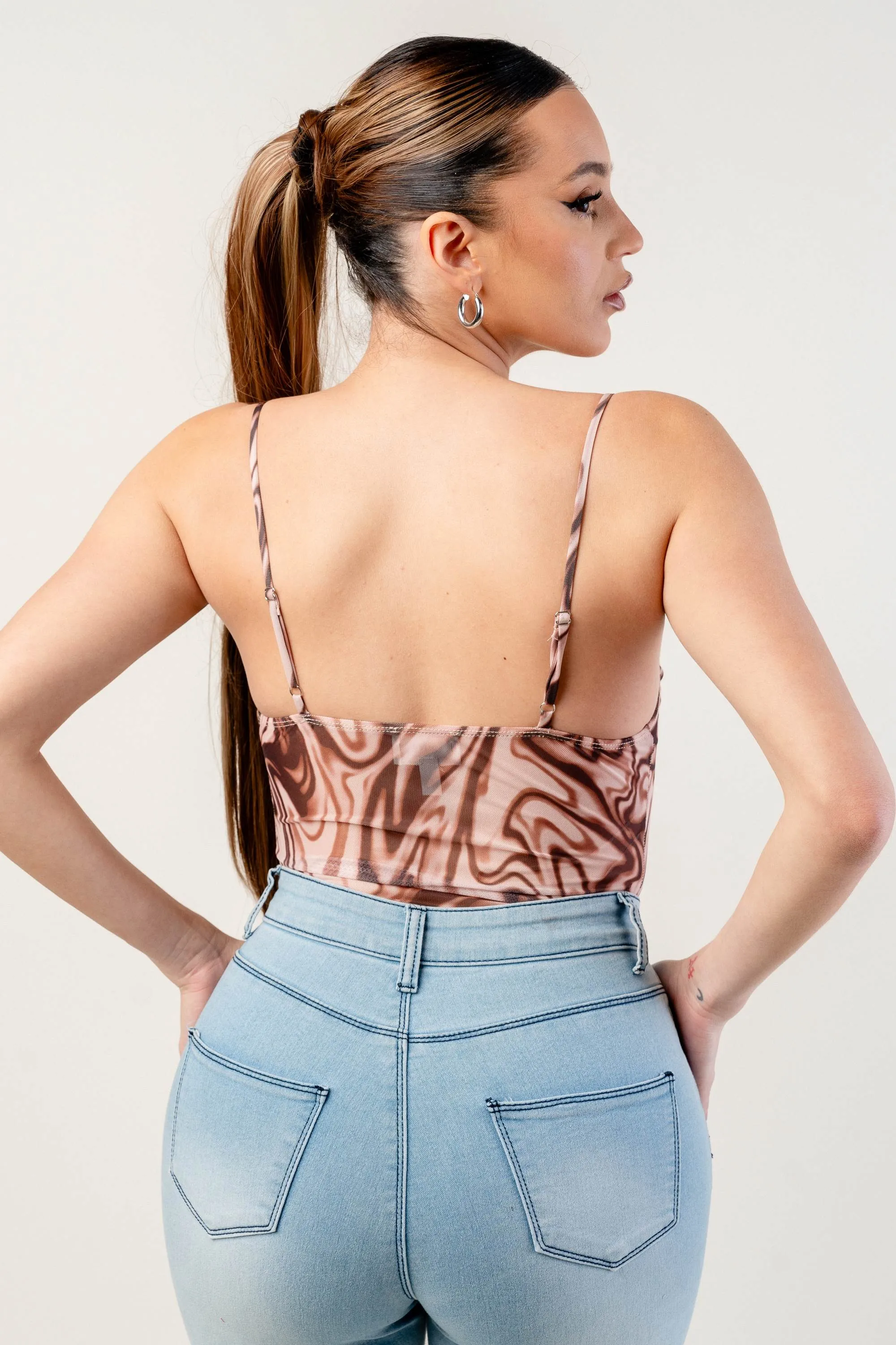 MESH PRINT BODYSUIT TOP sold by privy product image thumbnail 4