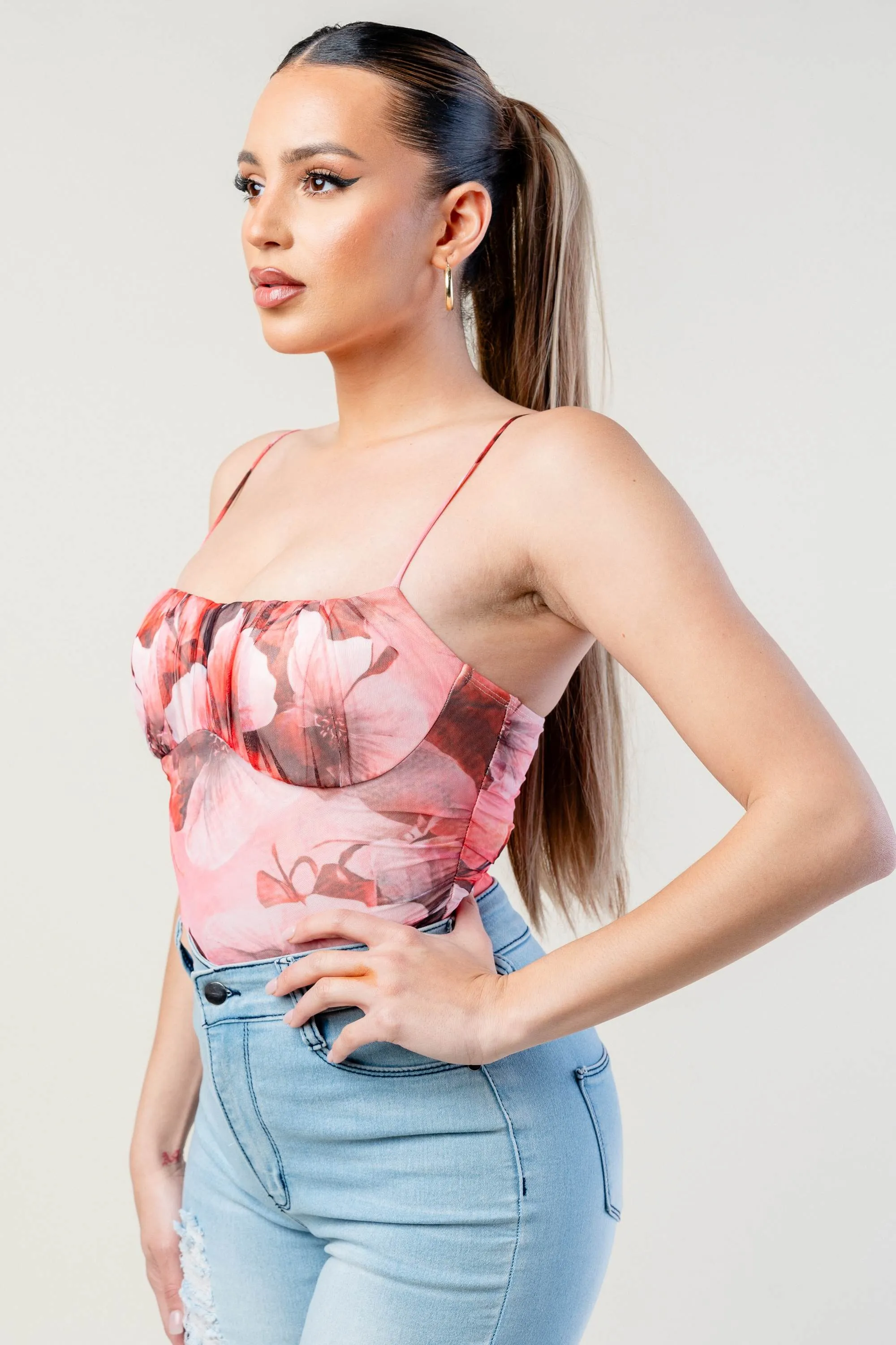 PTKS45277NST / MESH PRINT BODYSUIT sold by privy product image thumbnail 3