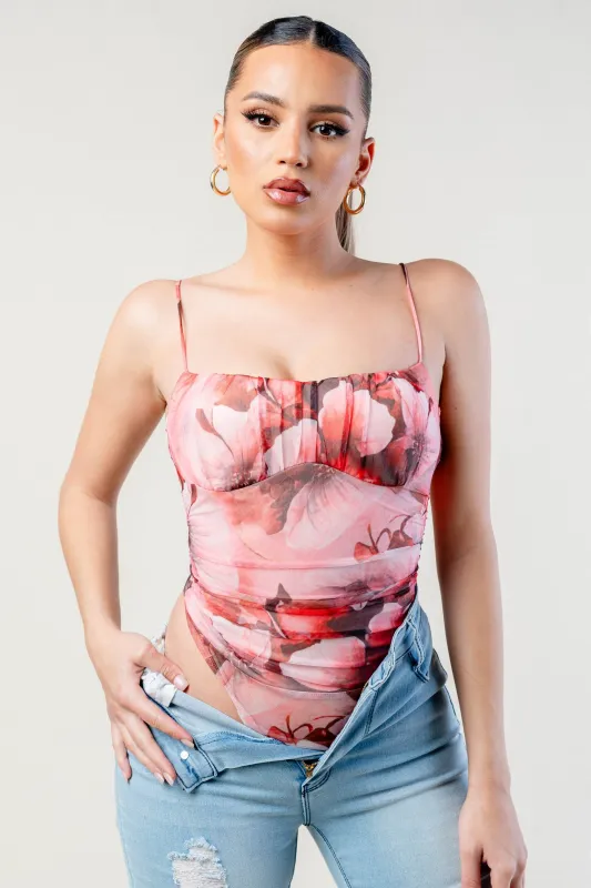 PTKS45277NST / MESH PRINT BODYSUIT sold by privy
