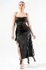 LUREX GLITTER COWL NECK RUFFLED DRAP MAXI DRESS sold by privy