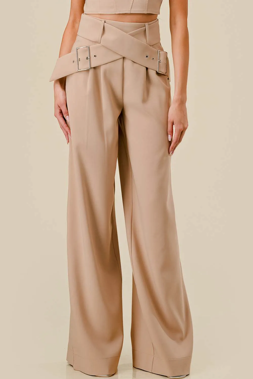 TWILL TANK TOP & SURPLICE BELTED PANTS SET sold by privy product image thumbnail 5