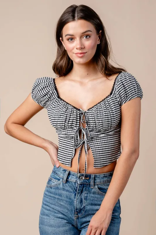 BT3099K / STRETCH GINGHAM TOP made by privy