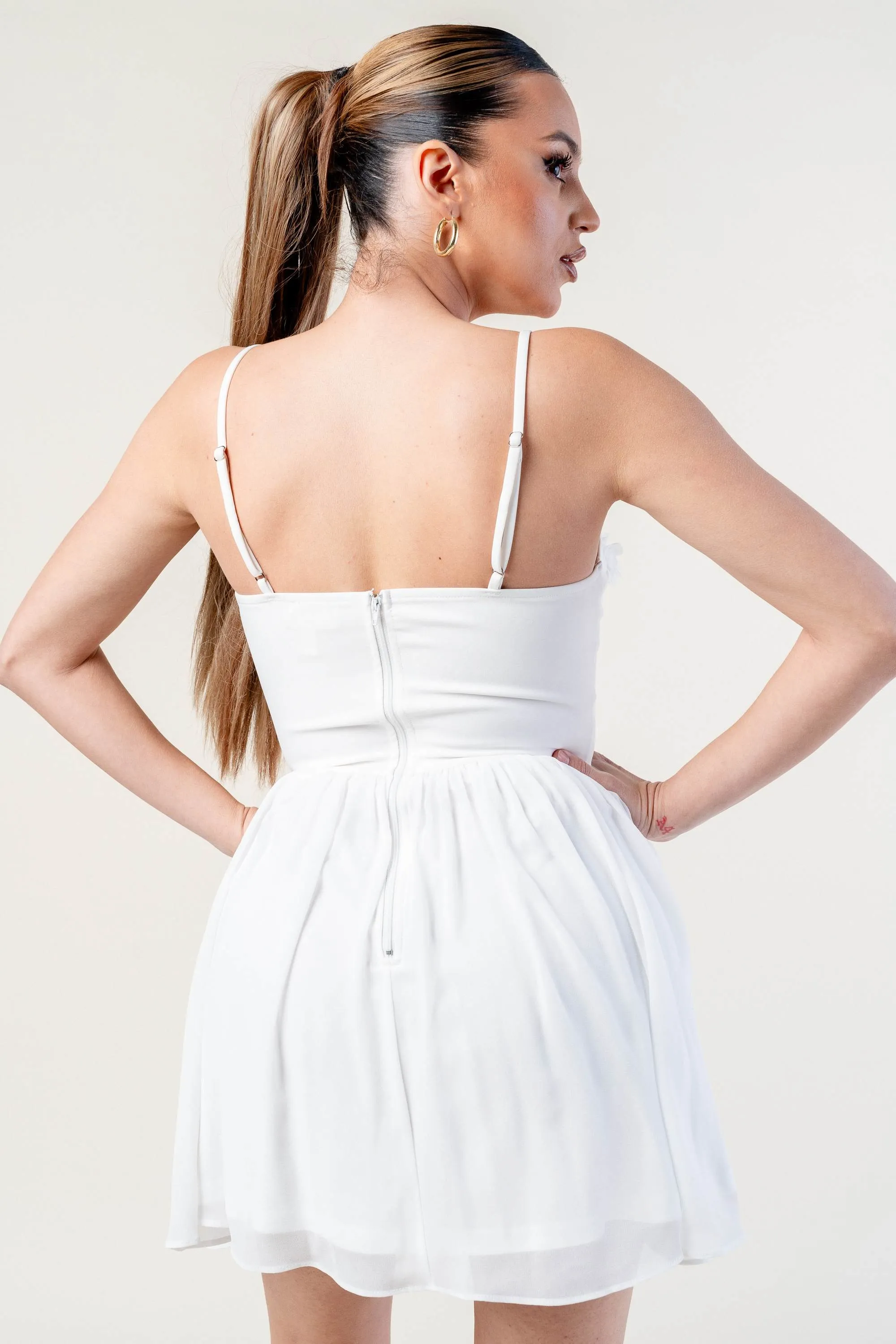 THICK STRETCH WOVEN MINI DRESS sold by privy product image thumbnail 3