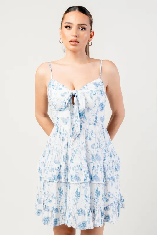 EYELET WOVEN PRINT DRESS sold by privy