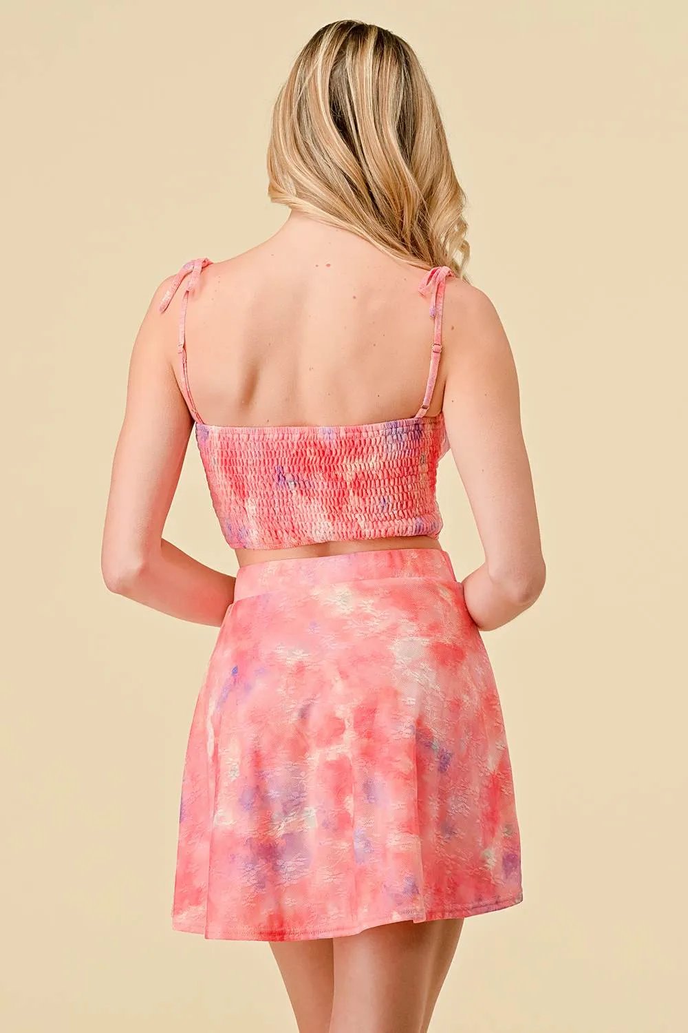 TIE DYE BUSTIER TOP AND HOOK MINI SKIRT SETS sold by privy product image thumbnail 3