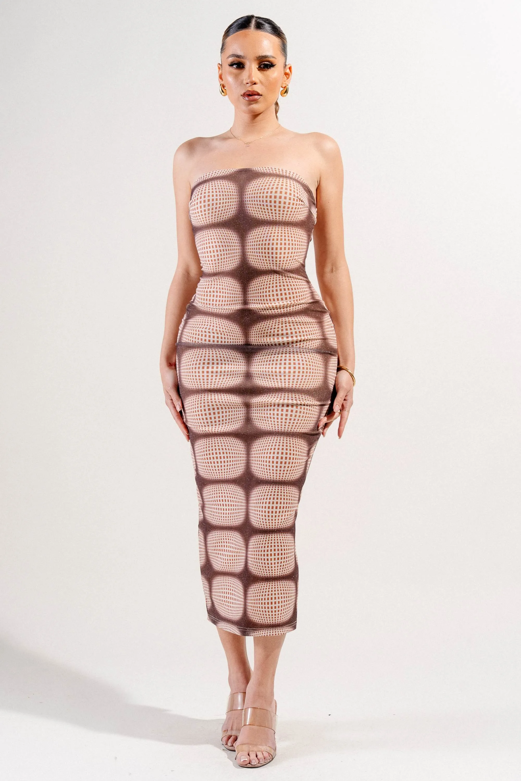MESH PRINT TUBE DRESS sold by privy product image thumbnail 2