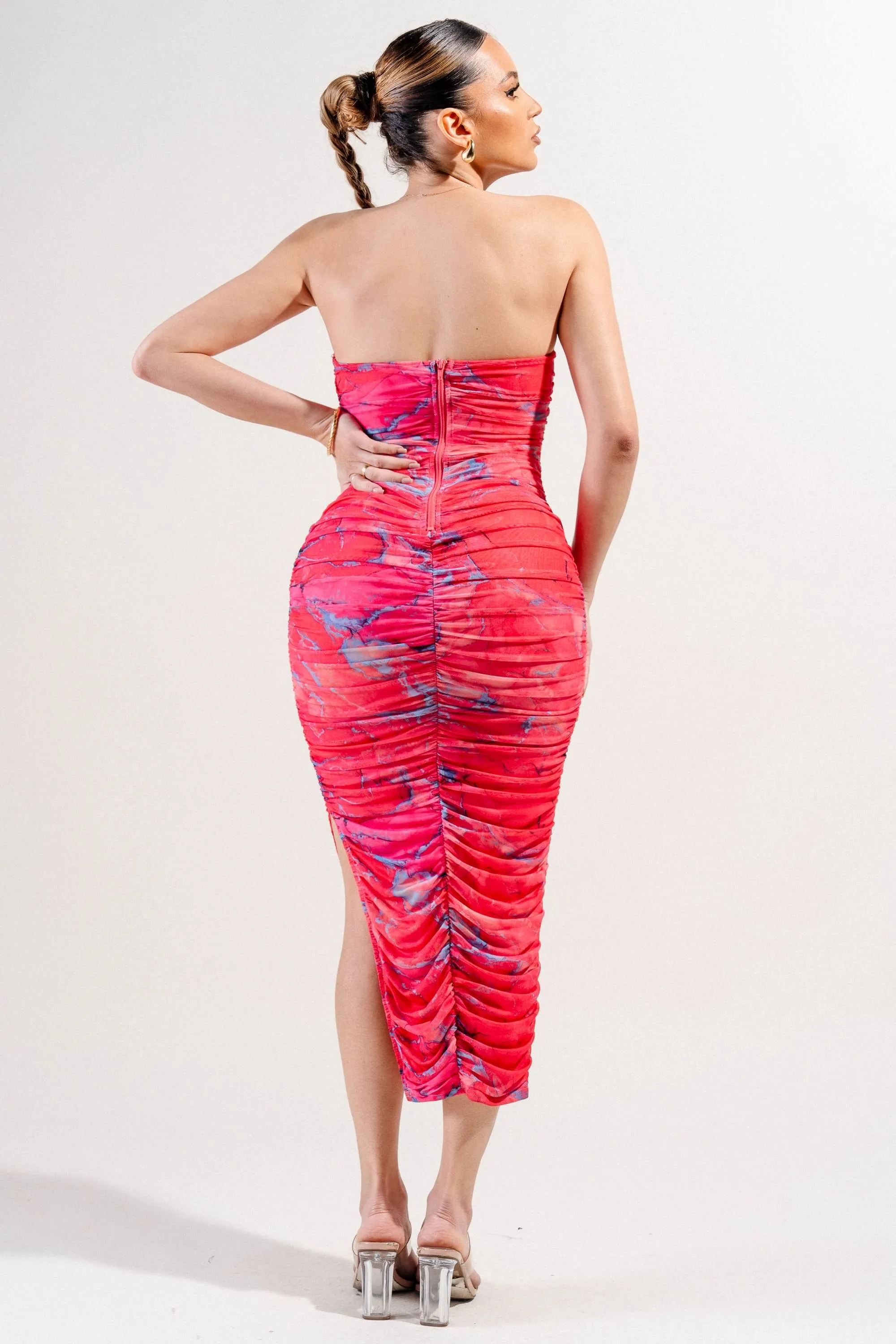 MESH PRINT MAXI TUBE DRESS sold by privy product image thumbnail 3