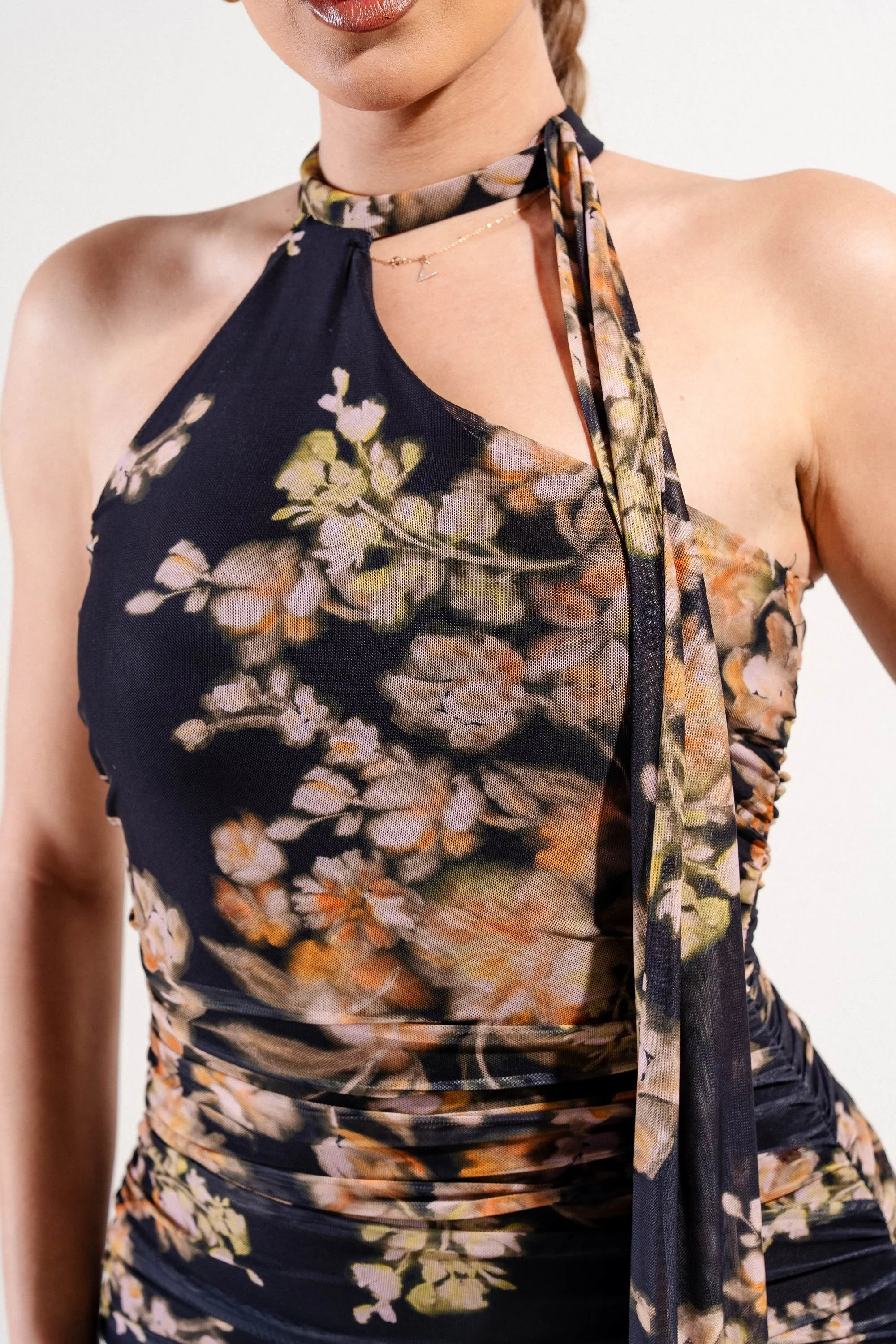 MESH PRNT MIDI DRESS sold by privy product image thumbnail 5