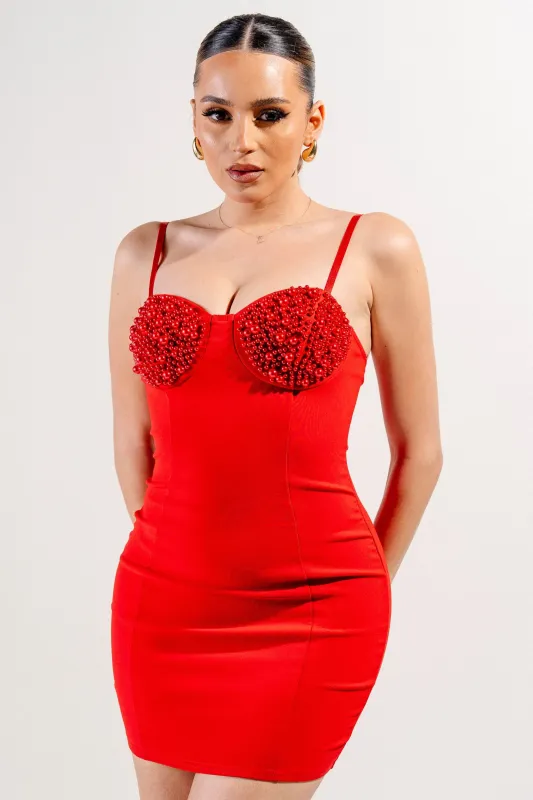 THICK STRETCH WOVEN MINI DRESS sold by privy