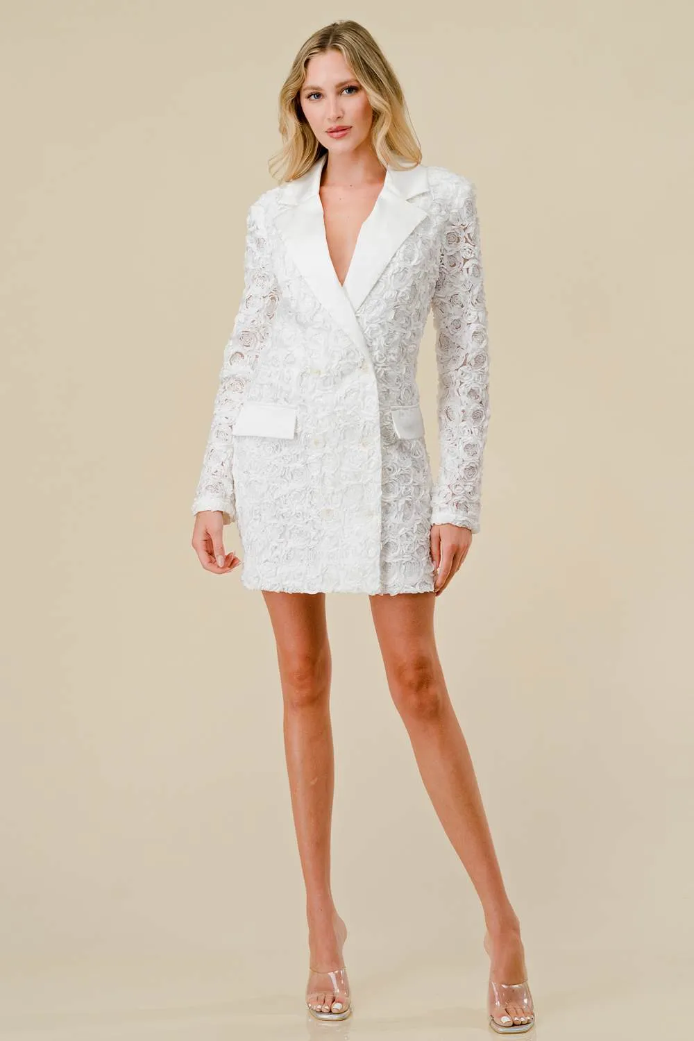 FLOWER TEXTURE 3D MESH BLAZER MINI DRESS sold by privy product image thumbnail 5