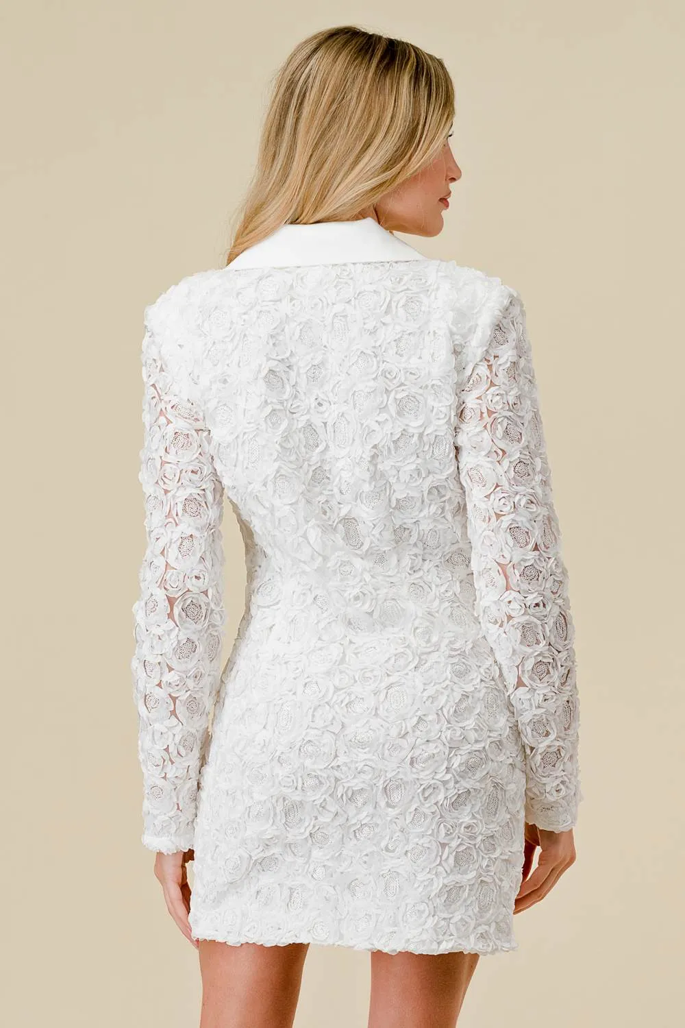 FLOWER TEXTURE 3D MESH BLAZER MINI DRESS sold by privy product image thumbnail 4